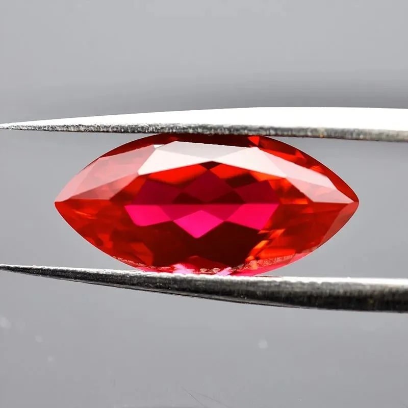 

F-Lab Grown Ruby Loose Gemstones Pigeon Blood Red Marquise Cut Charm Beads for DIY Jewelry Selectable AGL CertificateDaily Wear