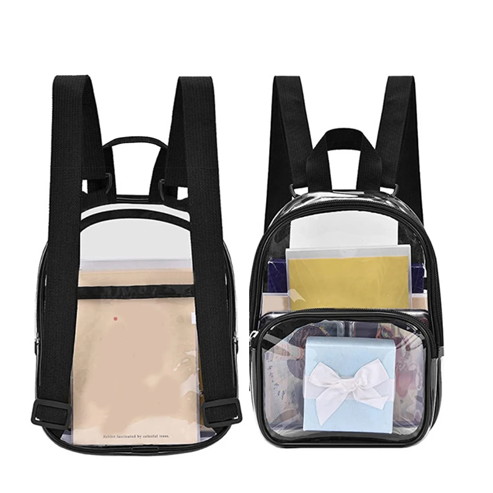 Preppy Estilo Transparente Mini Mochila, Mochilas Viagem Unisex para Estudantes, Material Escolar, Moda