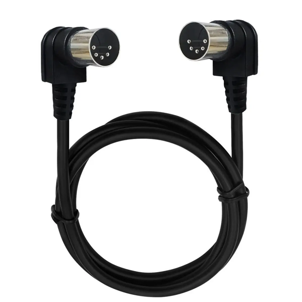 goodidea 2 Pack MIDI Cables 3.2FT MIDI Cable Right Angle 5 Pin MIDI Cable Male to Male Cables for Interface Pedal Board Keyboard