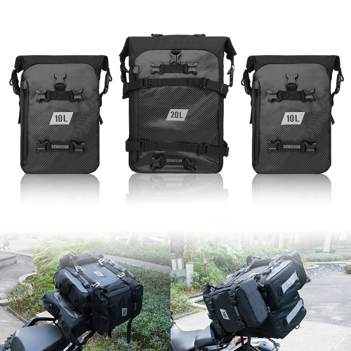 

Motorcycle Riding Waterproof Side Pocket, Multifunctional Large Capacity Bumper Storage Bag, Motorcycle Hanging Bag, Tail Bag