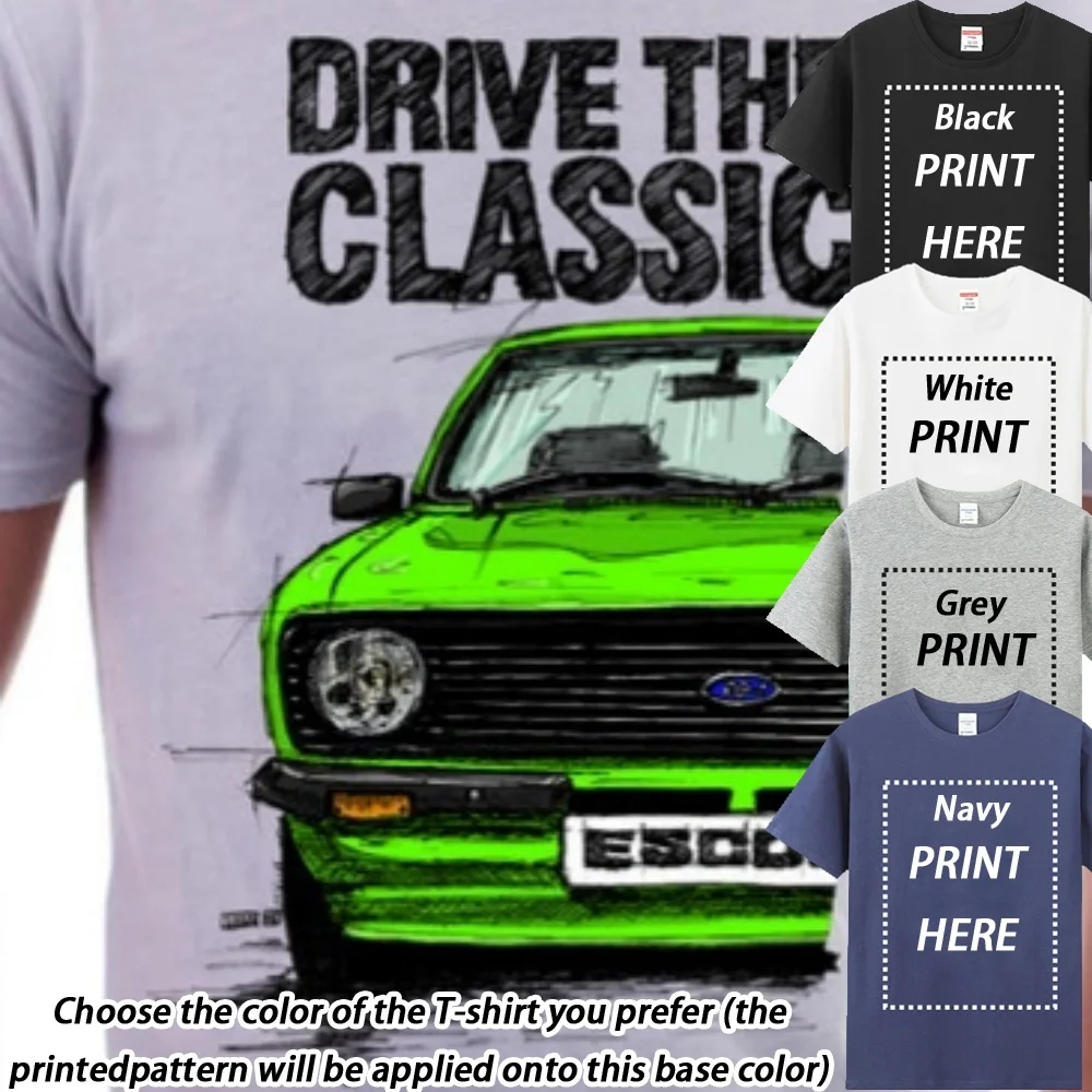 

Drive The Classic F CAR Escort MK2 00007299#A Men's and Women's Short-Sleeved Car Lovers T-shirt with Painting Style Patterns fo