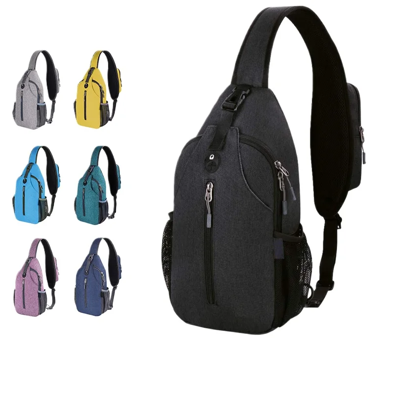 

Легкая нейлоновая мужская сумка-слинг для активного отдыха, многокарманная сумка через плечо, износостойкая и водонепроницаемая сумка-кроссбоди.