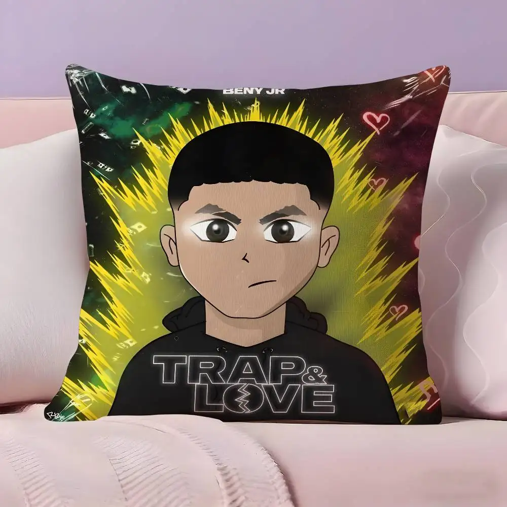 غطاء ألبوم مغني الراب B-BENY JR كيس وسادة غطاء وسادة فائق النعومة صديق للبشرة قماش سحابة مثل الراحة وسحاب مخفي
