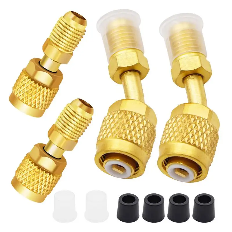 

Small Split Adapter Brass AC Quick Connect Fittings Air Conditioning Tools Easy Install Refrigerant Hose Adapter HVAC Fittings