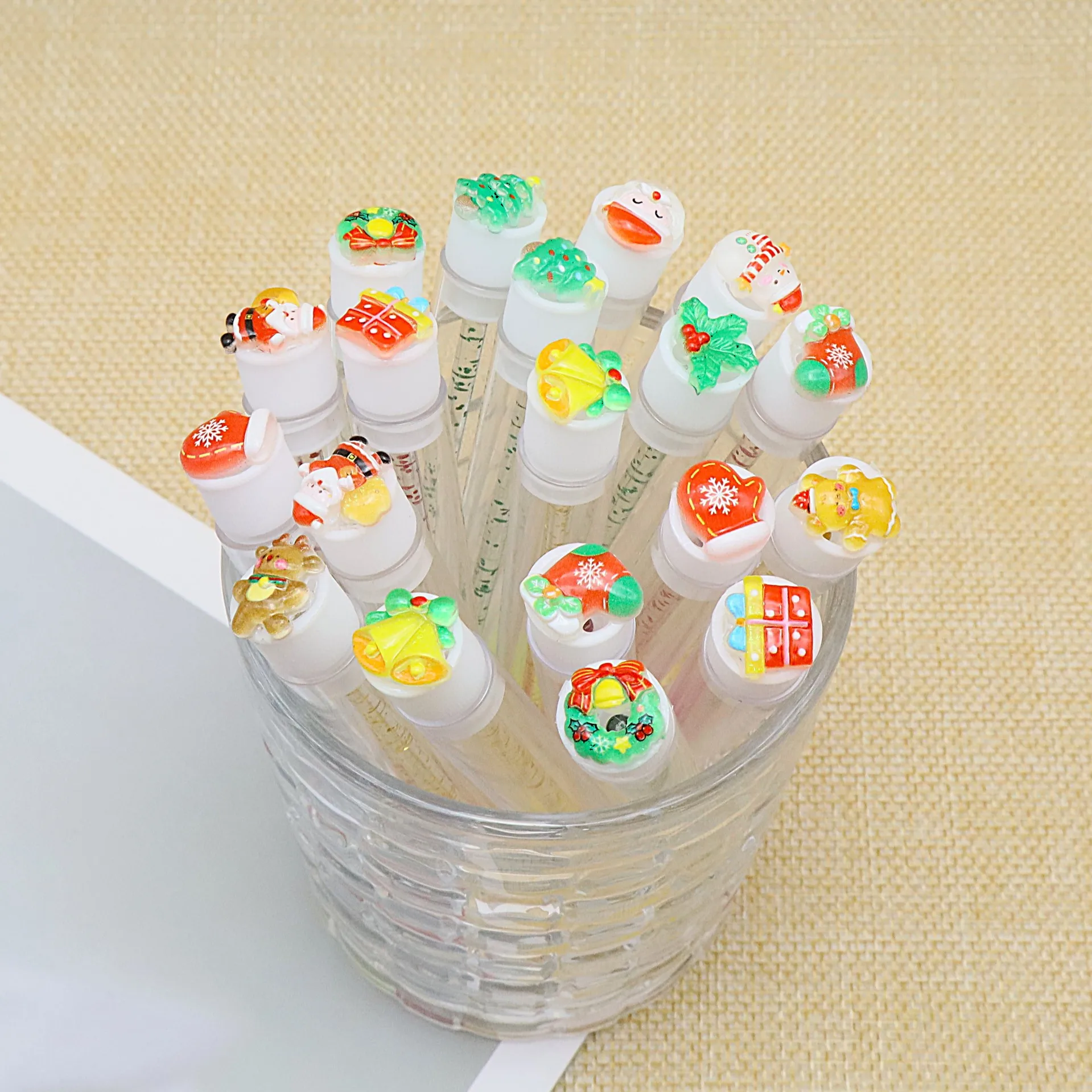 Custom Private Label Herbruikbare Wimper Lash Brush Tube Kerstcadeau Winter Sneeuw Kerstman Herten Kerst Wimper Lash Brush in Tube