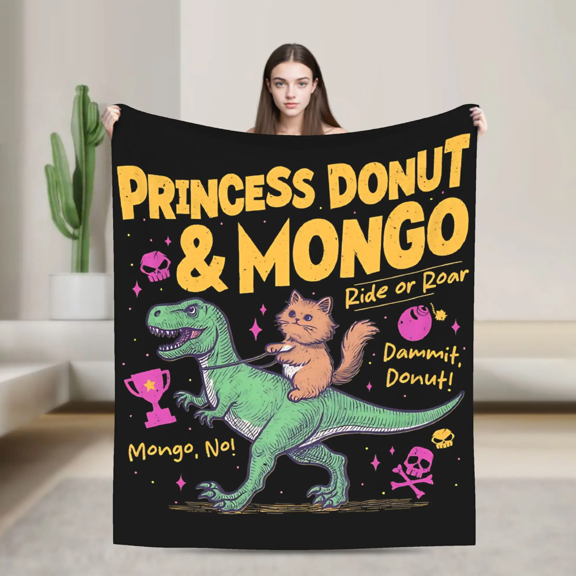 

Princess Donut And Mongo Knitted Blankets Dungeon Crawler Carl Flannel Throw Blankets Home Couch Decoration Soft Warm Bedsprea,