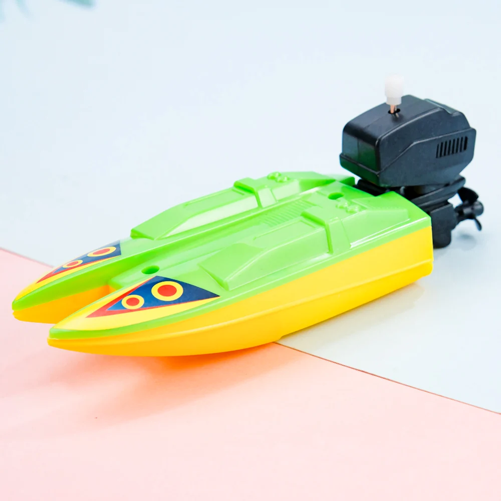 Kids Playing Float In Water Bath Toy Classic Speed Boat Ship Wind Up Toy Small Steamboat Clockwork Toys