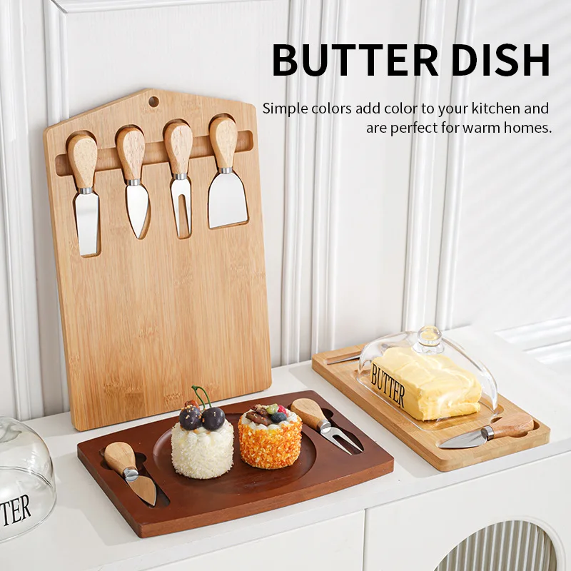 Rectangle Glass Butter Box Cross-border Selection with Knife and Fork Cream Knife Holder Multi-functional Storage Rack