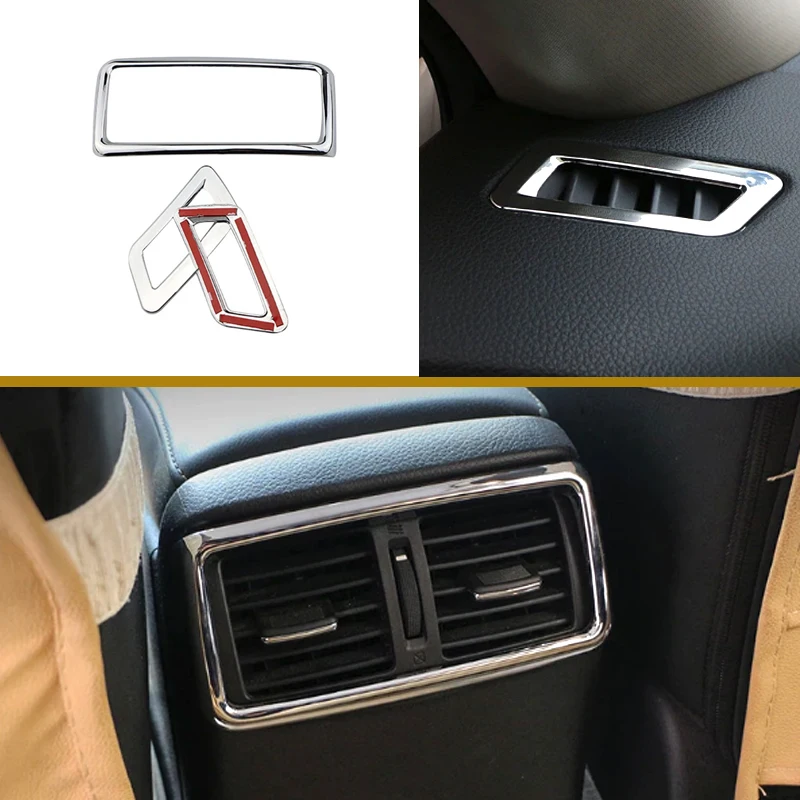 My Good Car ABS Chrome Air Conditioning Vent Cover Trim Sticker for Nissan X-TRAIL Xtrail Rogue T32 2014 2015 2016 2017 Parts