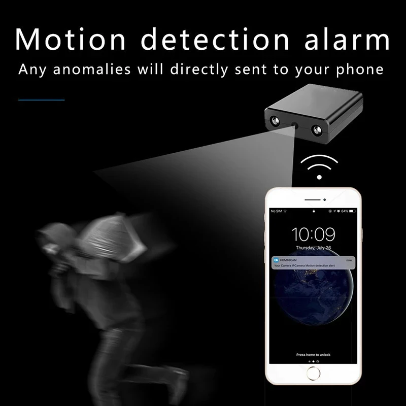 كاميرا IP لاسلكية صغيرة تعمل بالواي فاي XD مسجل فيديو للمنزل الذكي 1620P كاميرا فيديو أمنية للرؤية الليلية مراقبة تطبيق الهاتف المحمول عن بعد