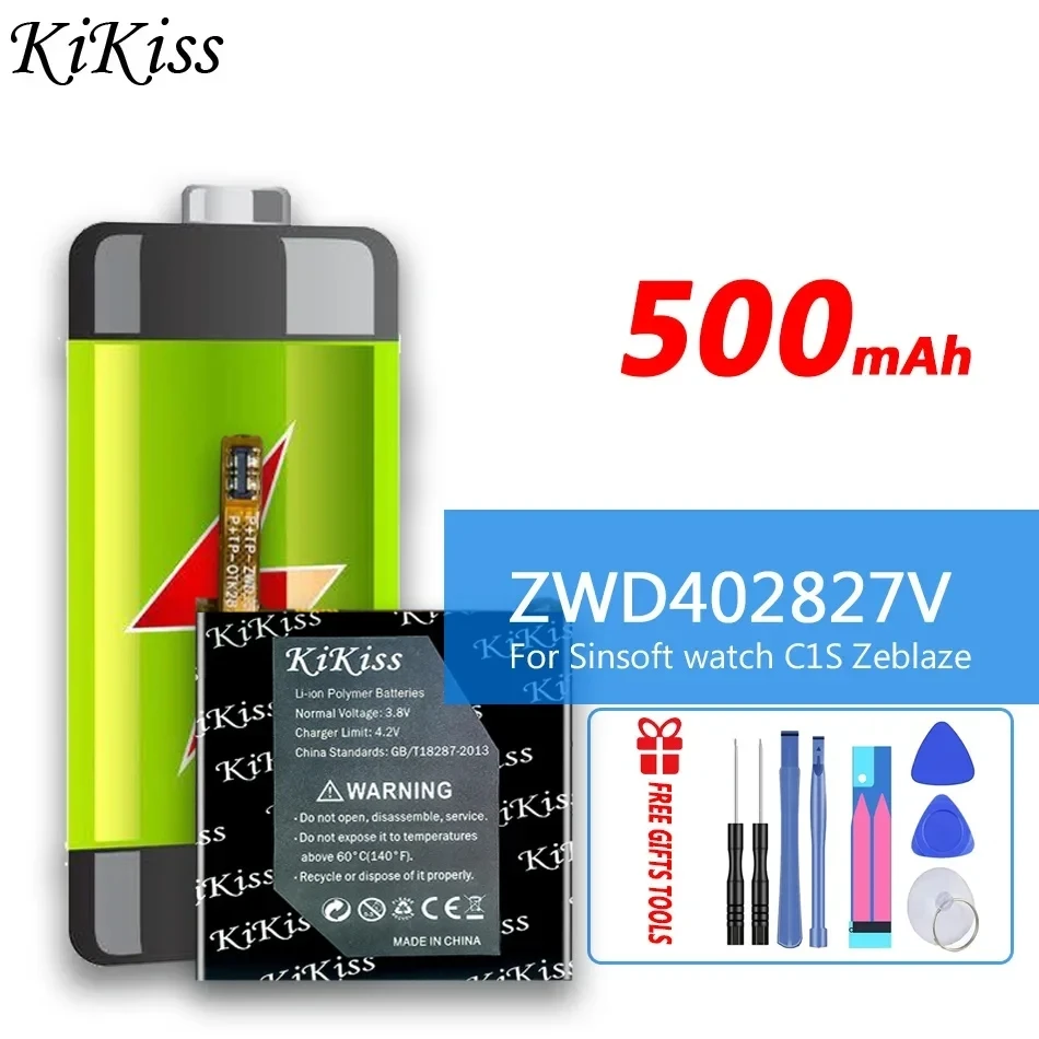 Мощный аккумулятор 500 мАч KiKiss ZWD402827V для полимерных часов Sinsoft watch C1S Zeblaze Thor 3G kw88 pro