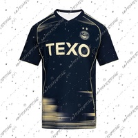 2025-26 Mens Aberdeen Short SleeveAway Football Shirt Youth Kids Training Soccer Uniform Oversized Breathable Cool Jersey