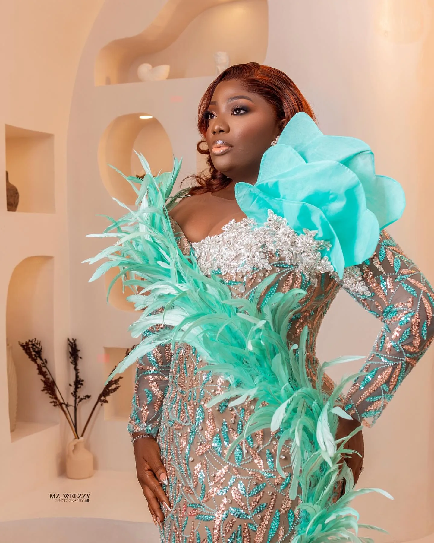 カスタマイズ2025セージイリュージョンマーメイドプロムドレスフェザークリスタルフラワーイブニングフォーマルパーティー誕生日ガウンワンピースZJ155