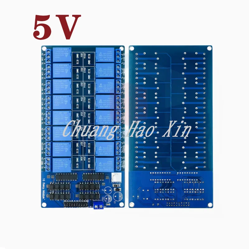 وحدة تتابع 16 طريقة لوحة تحكم 5 فولت 12 فولت مع حماية optocoupler وتتابع الطاقة LM2596