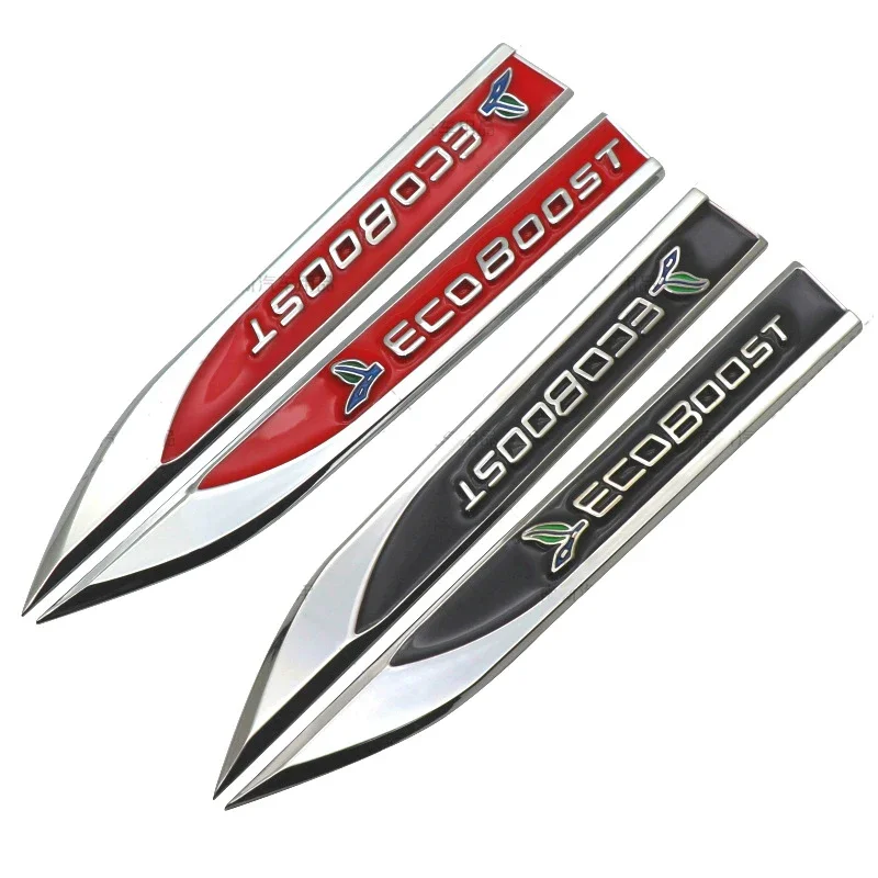 2pcs Car Fender Side Emblem For ECOBOOST Logo Alloy Trunk Badge Sticker for Skoda Octavia RS Fabia Rapid Superb Kodiaq