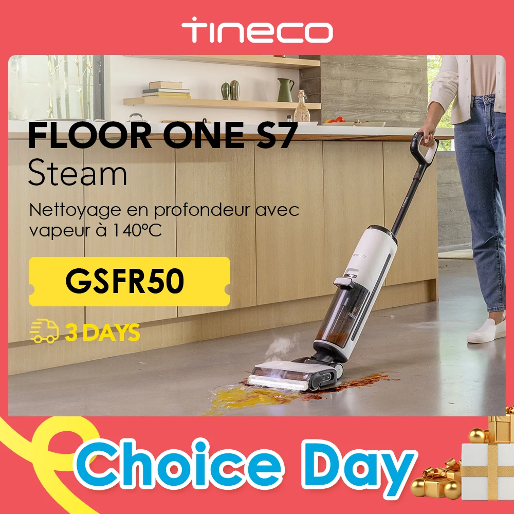 Tineco Floor ONE S7 Steam Cordless Wet Dry Vacuum Steam Mop All-in-One, Floor Washer for Sticky Mess Clean Up on Hard Floors