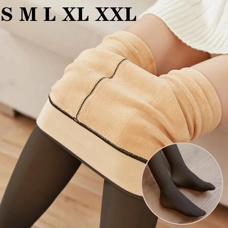 

3 Size New Design Women Winter Leggings Warm Thick High Waist Sexy Super Elastic Plus Velvet Skinny Tights Can Outside Out M XXL