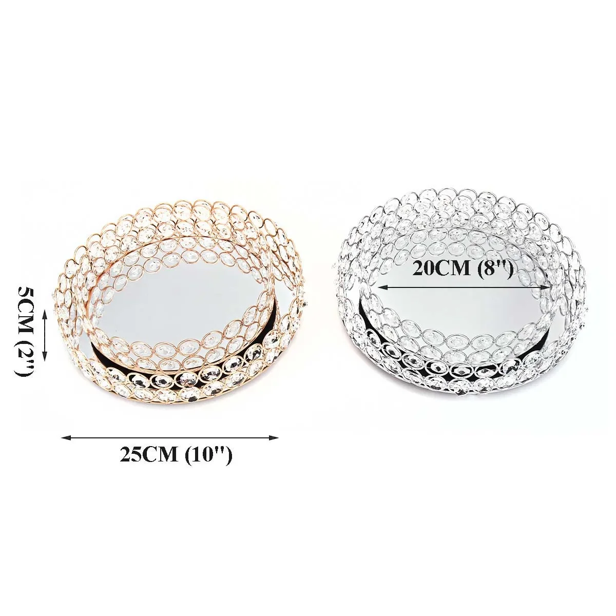 Crystal Makeup Tray Storage Baskets Box Home Organizer for Necklace Dessert Plate Tray Decorative Vanity Jewelry Serving Tray