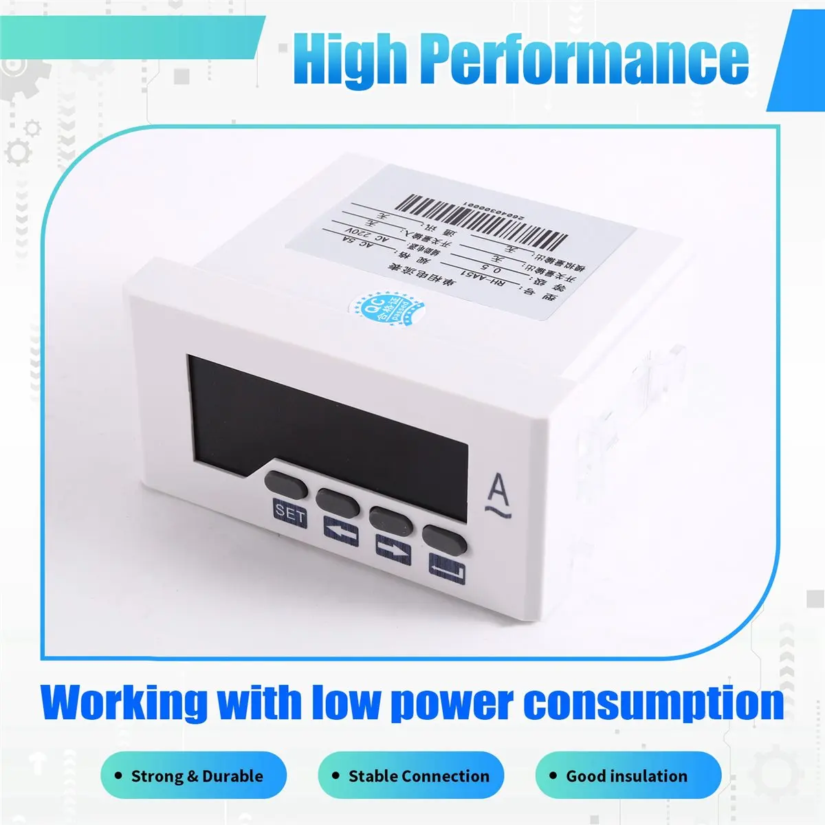 ~【On Sale】Intelligent Single-PhaSe Digital Display AC Ammeter, Size 48 X 96mm