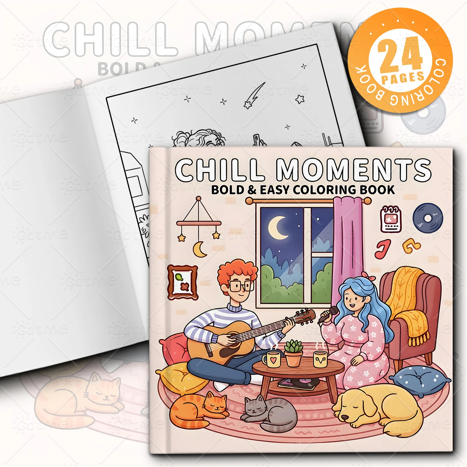 CHILL MOIMENTS Bold-easy Patterns Coloring Book for Adults Cute Drawing Book Perfect Gift for Party and Birthday