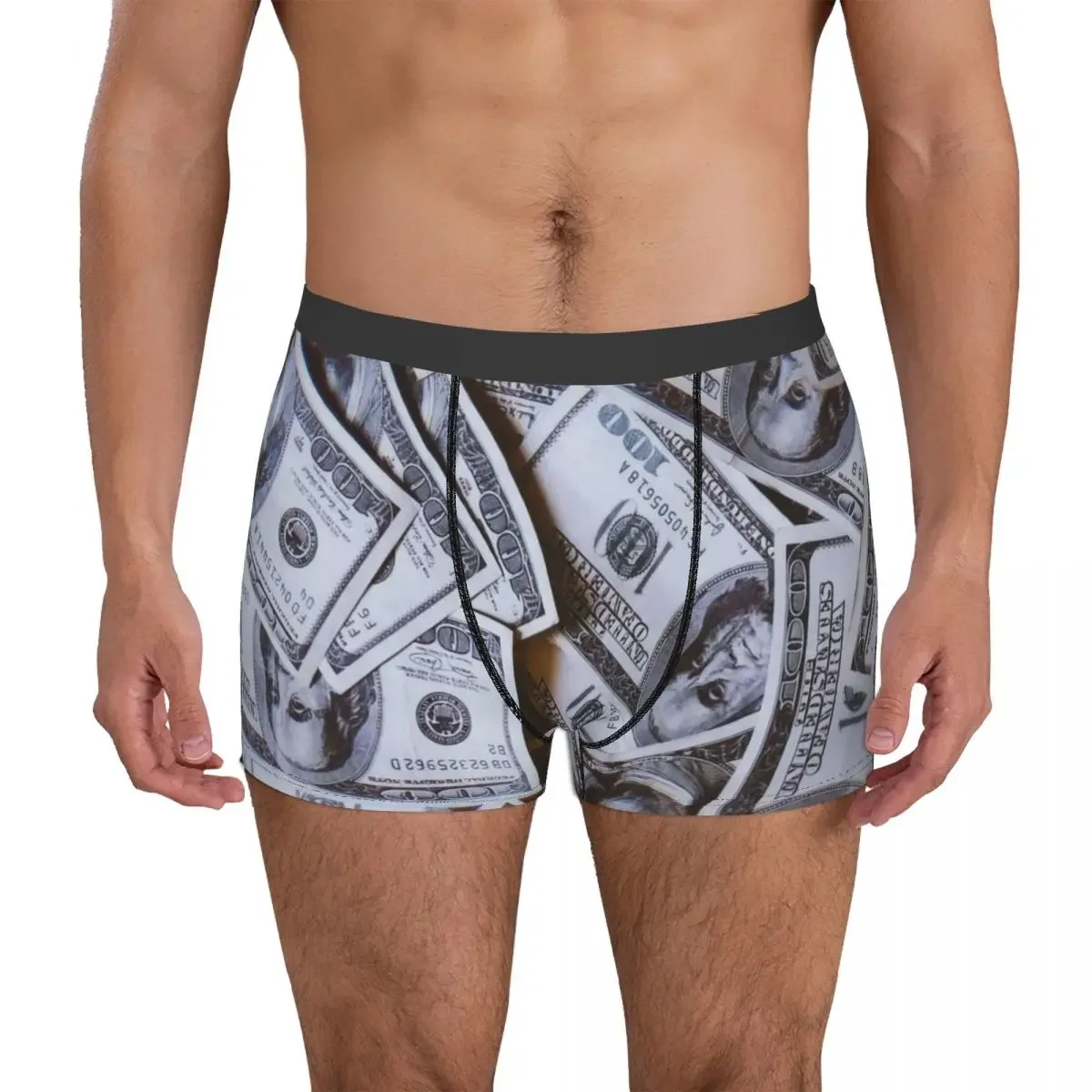 Dollar Underpants Breathbale Panties Male Underwear Print Shorts Boxer Briefs