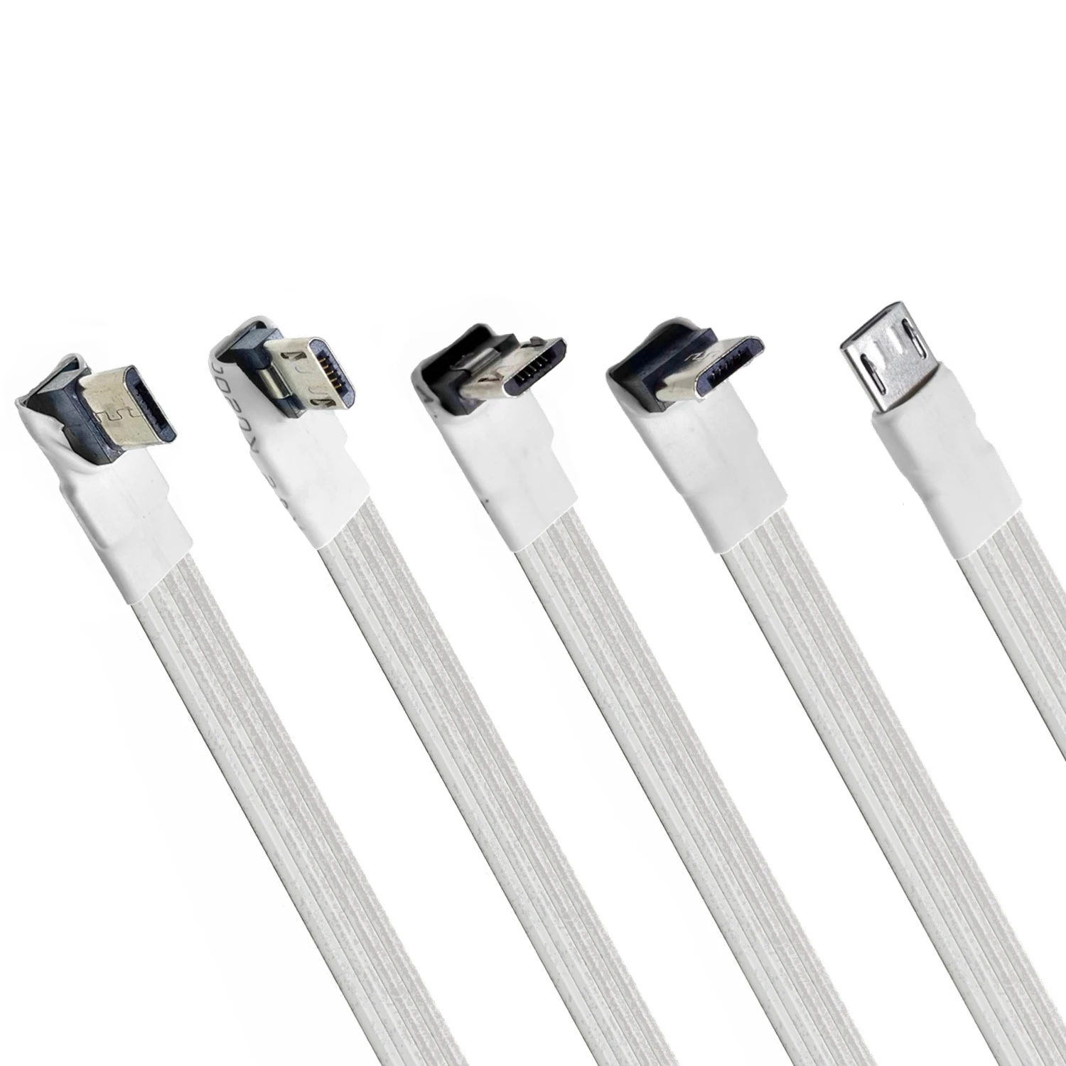 White 10CM 20CM Super Flat Flexible Up & Down & Left & Right Angled 90 Degree USB Micro USB Male to USB Male Data Cable 1M 2M 3M