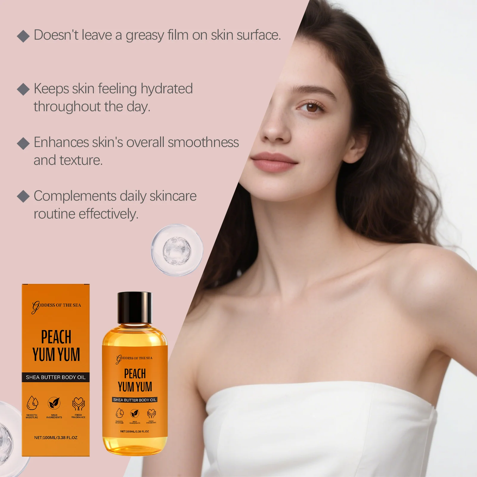 Mantequilla de karité, aceite corporal nutritivo, hidratante, piel seca, ilumina el tono de la piel, repara, mejora la piel rugosa, aceite de masaje corporal calmante