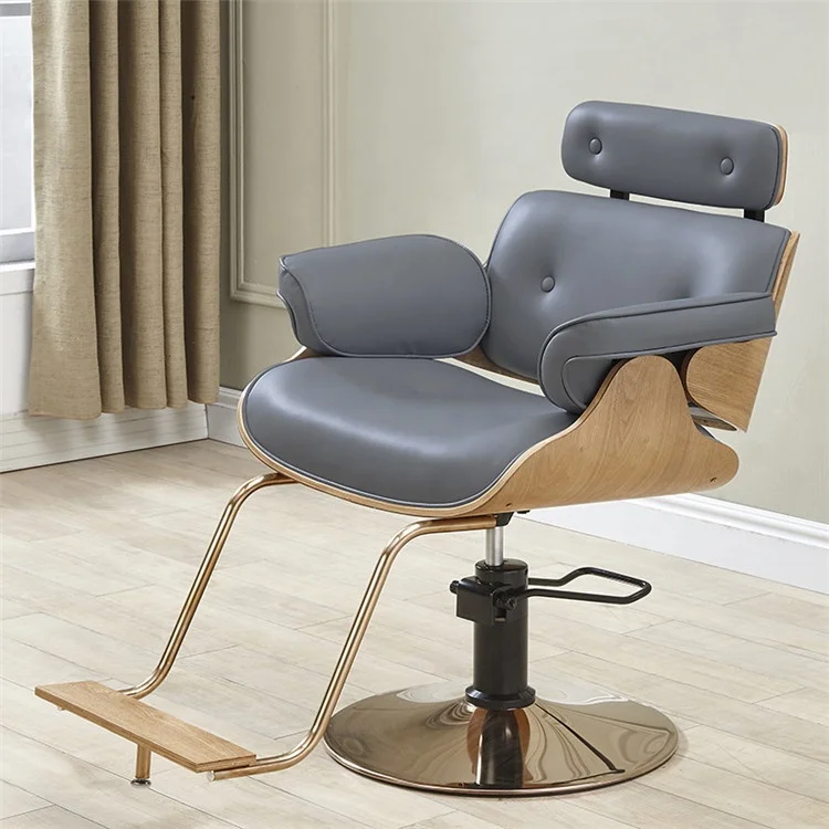 Beauty Salon Furniture Barber Chair Makeup Ladies Hair Wooden Styling Chair