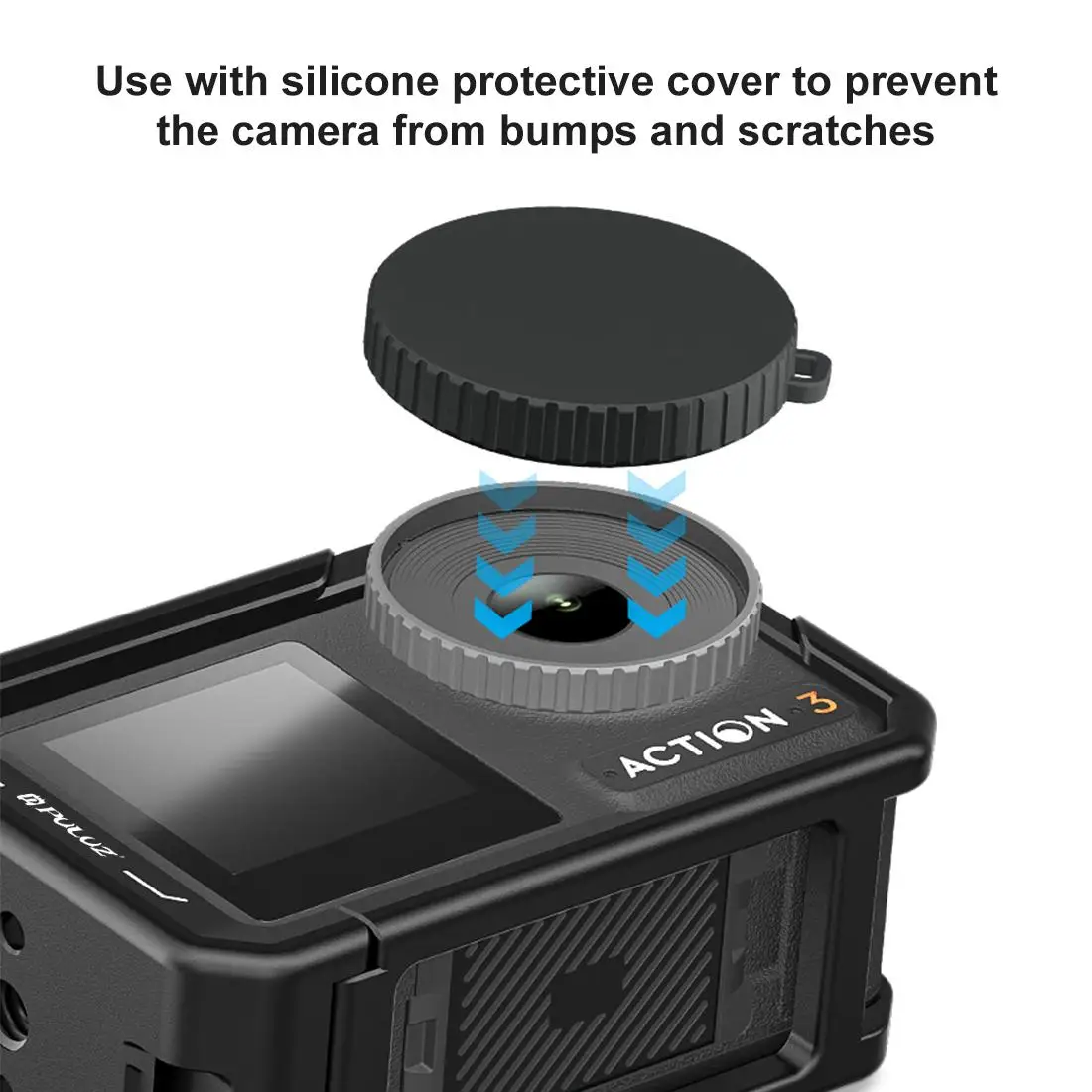 PULUZ All-inclusive Aluminum Alloy Cage For DJI Osmo Action 5 Pro/4/3 Expansion Adapter Protective Housing Frame with Lens Cover