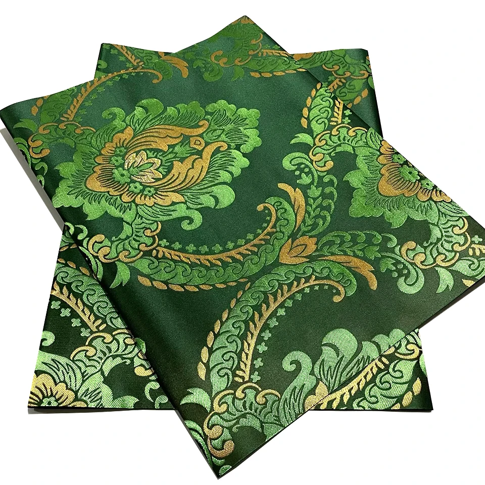 Elegant African Gele Head Wrap: Green Swiss Damask Fabric for Weddings & Birthdays | 2-Piece Set TXH-22-1