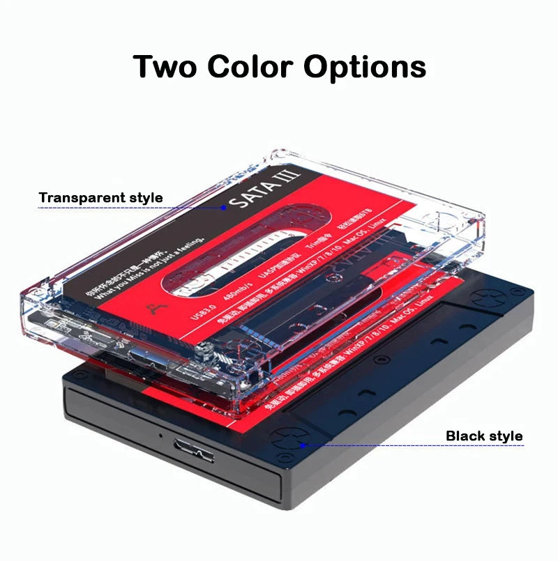 

USB 3.0 External HDD Case 2.5 Inch SATA 3.0 Mobile Hard Drive Enclosure Support UASP for PC Laptop - Hard Drive Box