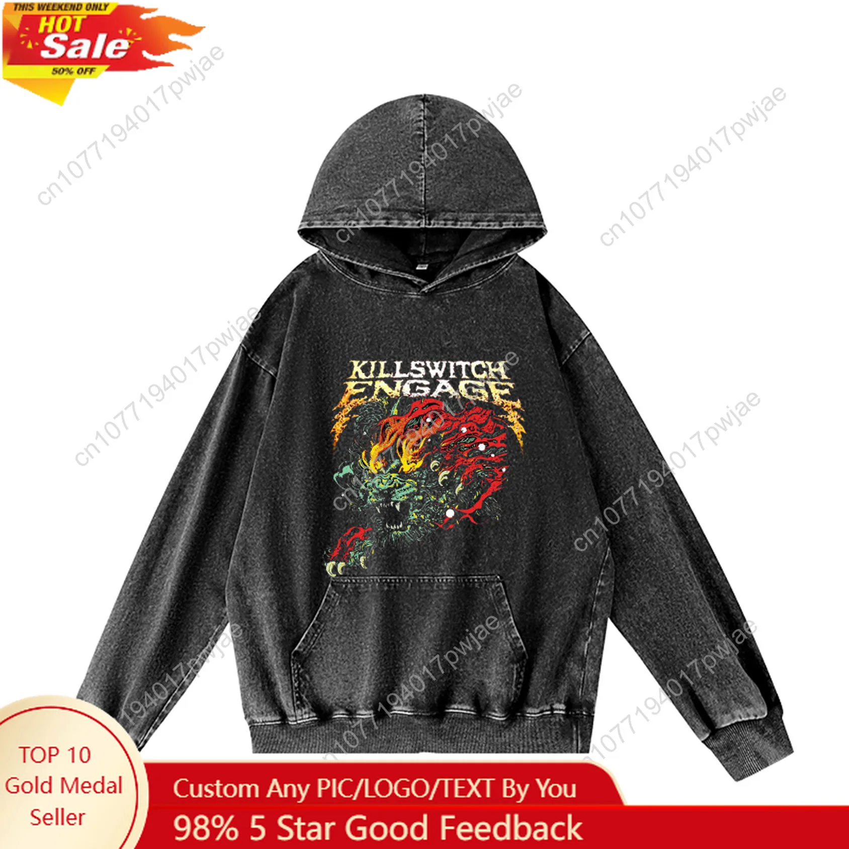 

Killswitchs Engages Band Hoodie Hooded Sweatshirt Men Woman Vintage Pullover Sweatshirt With Pocket Oversized Customized Top