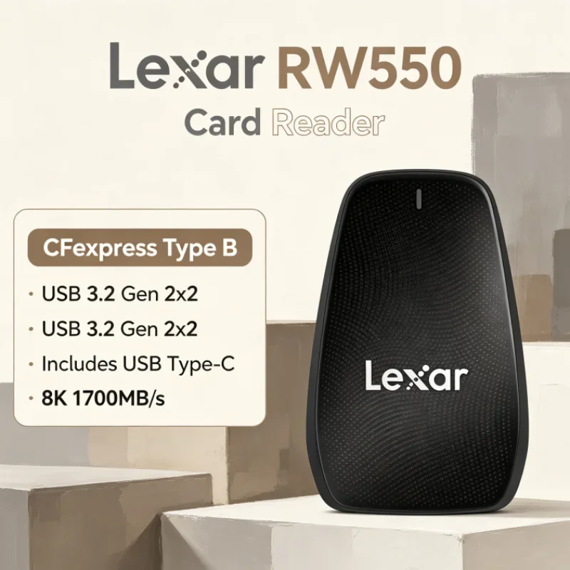 Lexar RW550 USB Type-C USB 3.2 Gen 2x2 8K 20Gbps CFexpress Type B Reader Card Reader for Photo Transfer
