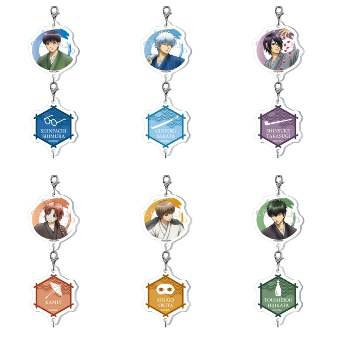 Anime Gintama Gintoki SakataBathing Suit Style Acrylic Pendant Keychains Bag Decorations Gifts For Friends