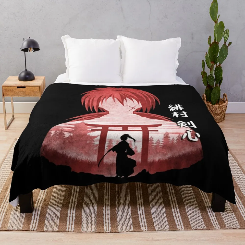 Kenshin Himura Throw Blanket manga Heavy Blanket Plaid on the sofa