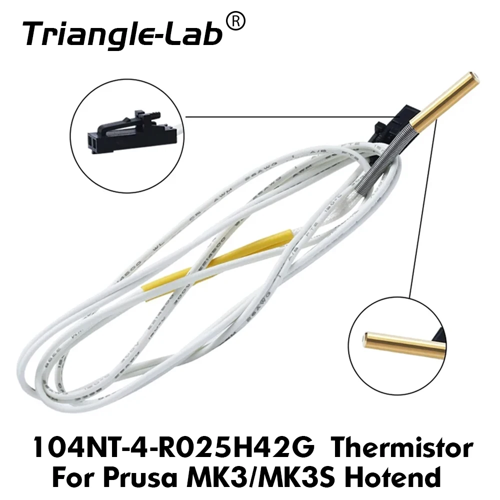 Trianglelab 104NT-4-R025H42G (sama jako 104GT-2) Termistor 70CM z niestandardowym wtyczką do Prusa MK3 MK3S Hotend, do bezpośredniego użytku.