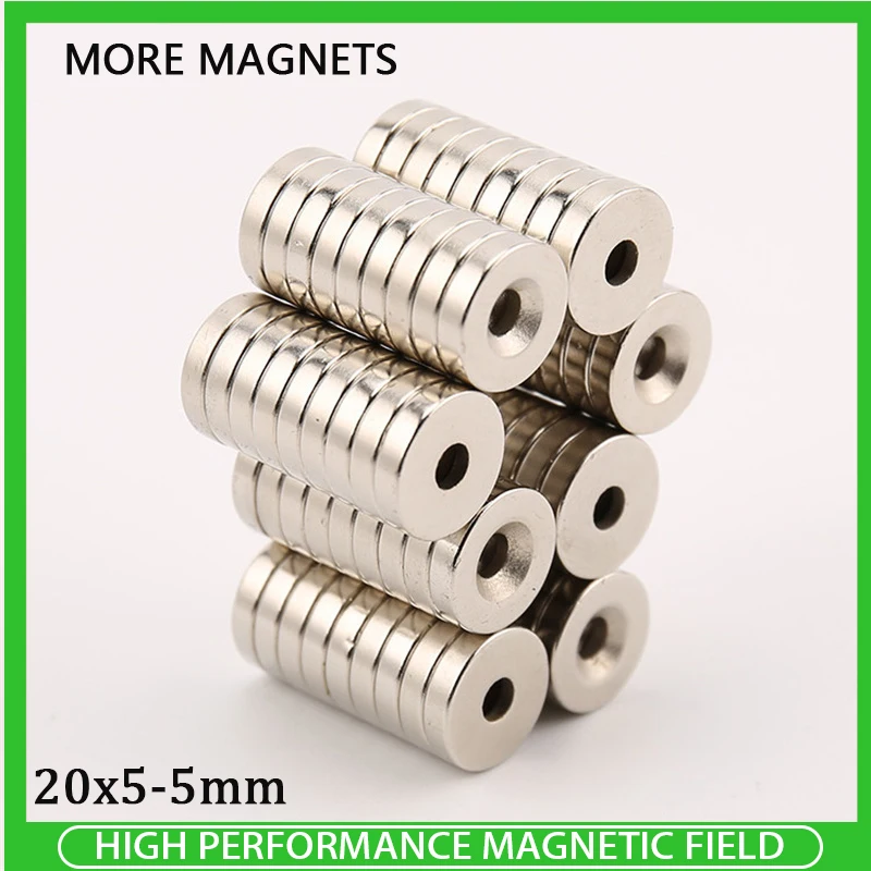 

2~50PCS 20x5-5mm Minor Super Powerful Magnet 20*5 mm Hole 5mm Round Countersunk Magnetic 25mm x 5mm-5mm Neodymium Disc Magnets