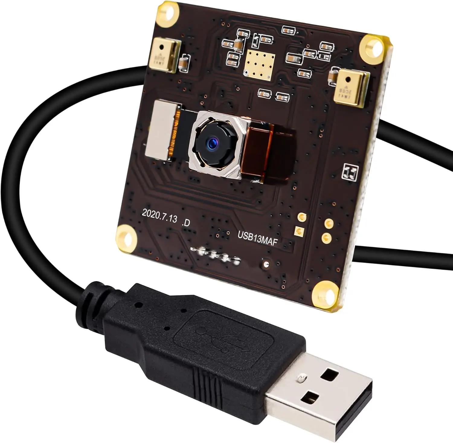 

ELP 13MP Autofocus USB Camera Module with Microphone 75degree No Distortion Lens Mini UVC USB2.0 Video Audio Webcam Board