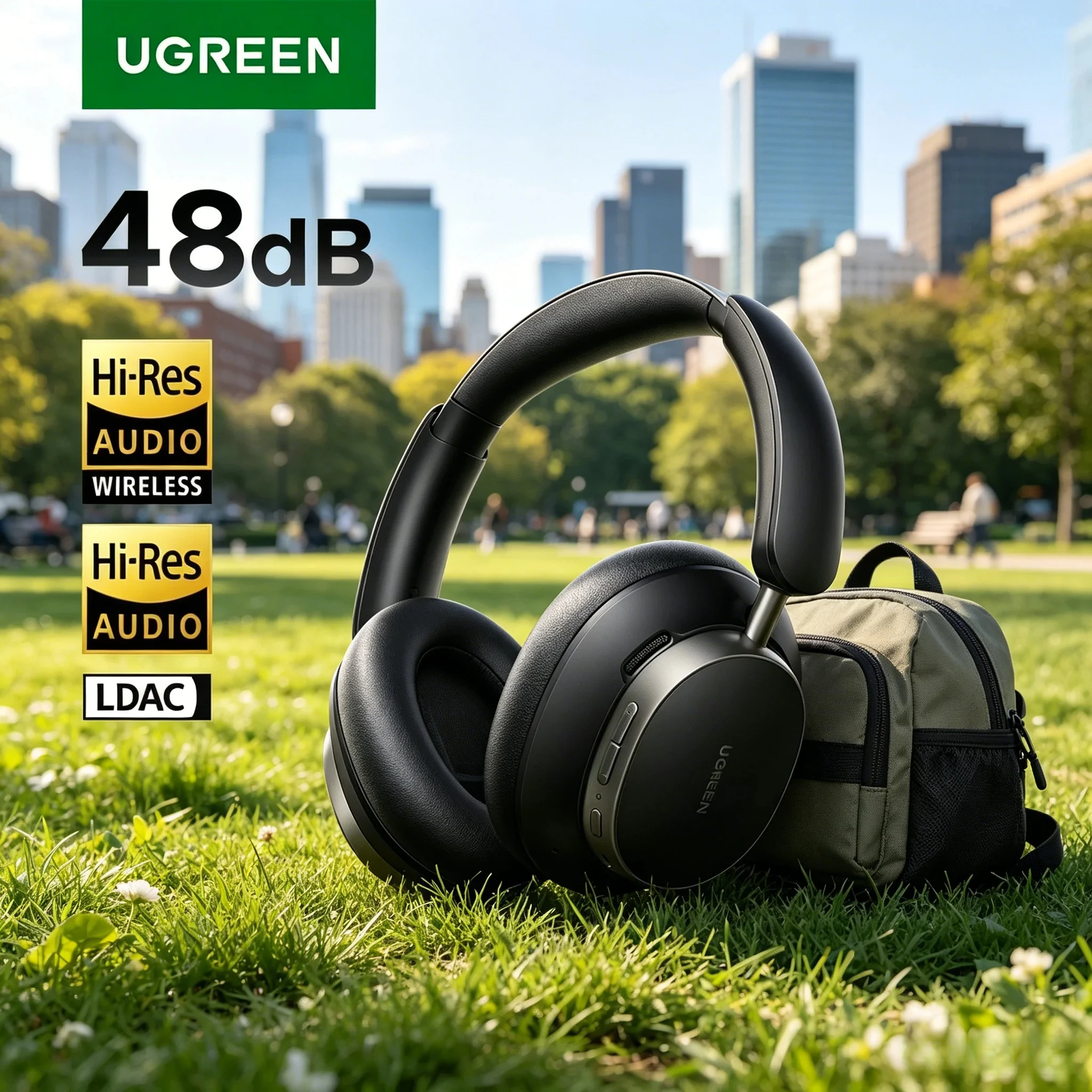 

UGREEN MAX6 Studio PRO 48dB ANC Wireless Headphones Over Ear Bluetooth Earphones Active Noise Cancellation Hi-Res LDAC 120h