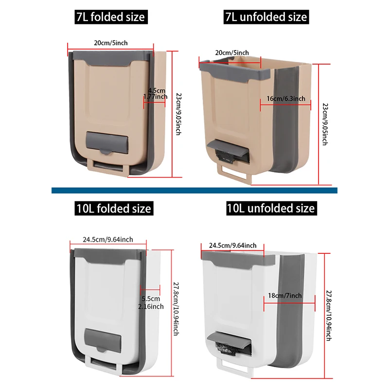 TYTXRV Camping car accessory Foldable Trash Can Large-Capacity PP material Easy-to-clean For Caravan Motorhome Home Car Kitchen