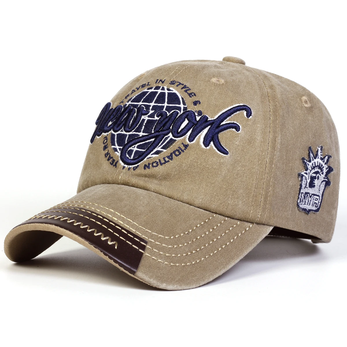 Unisex New York Baseballkappen mit Stickerei, verstellbar, für Frühling und Herbst, lässiger Sonnenschutzhut – Detail 7