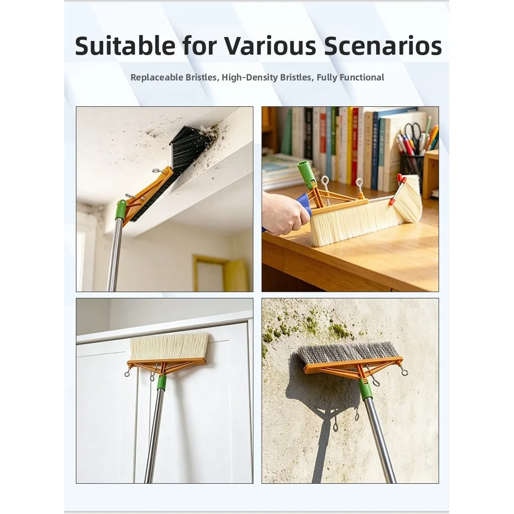 5 in 1 Cleaning Brush System with Flexible Swivel Joint for Efficient For Kitchen Sink Bathroom and Toilet Cleaning