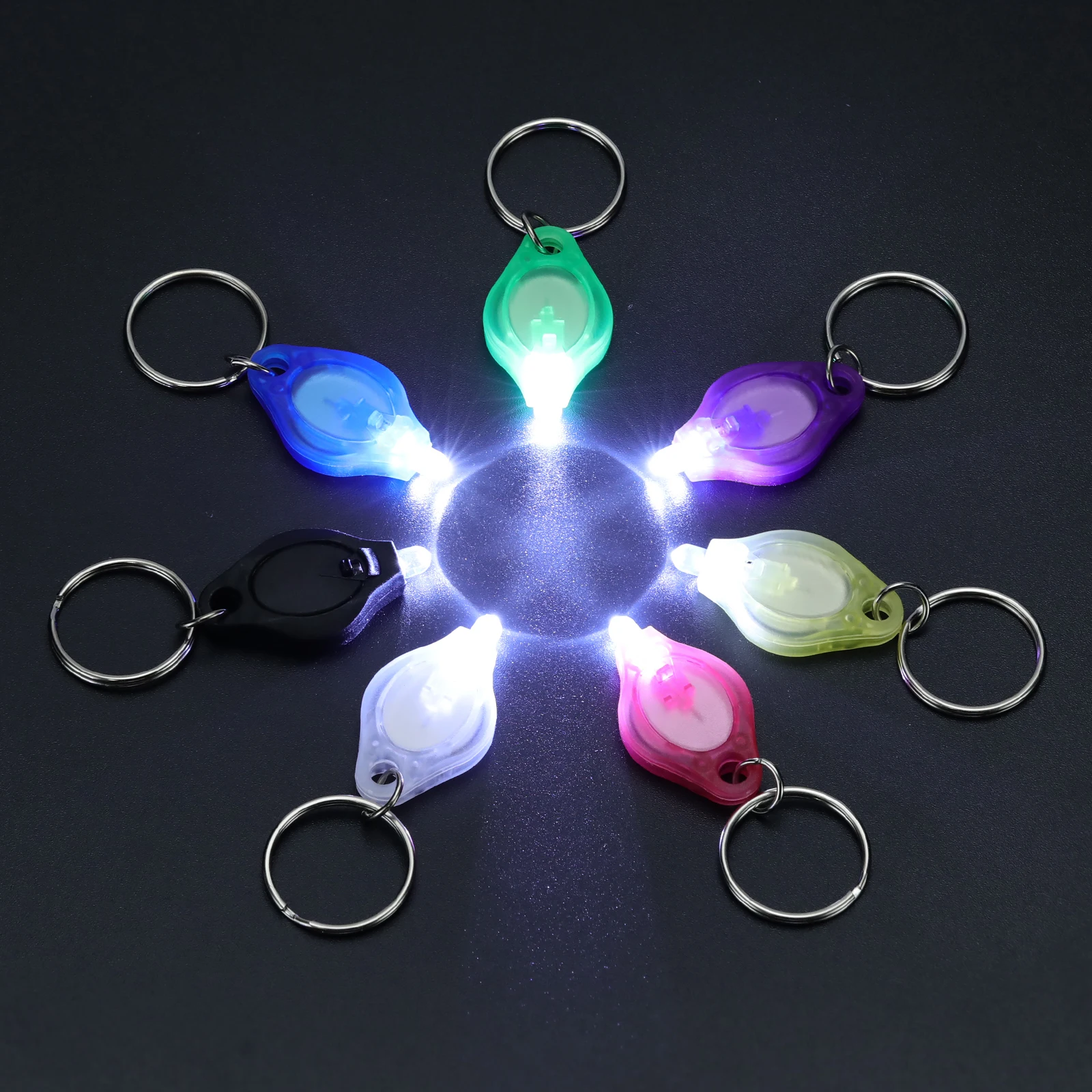 Mini Led Keychain light Multicolored Cool Popular White Light Child Schoolbag backpack Stairs Emergency Lighting Lamp Flashlight