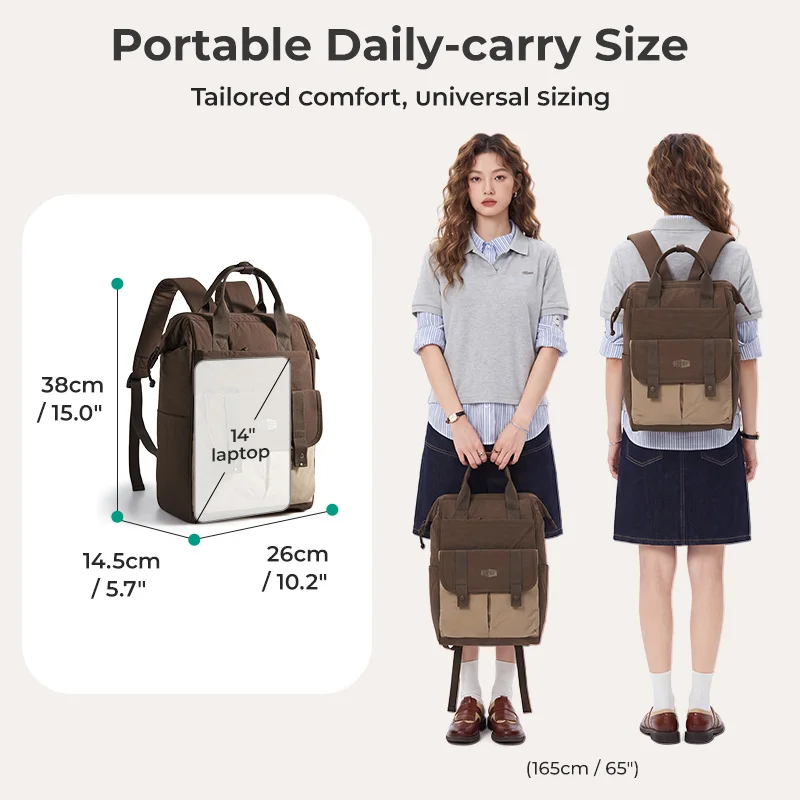 BAGSMART 14 Inch Laptop Backpack Water Resistant Casual Daypack for Travel Work College Commute Large Capacity Student Backpack