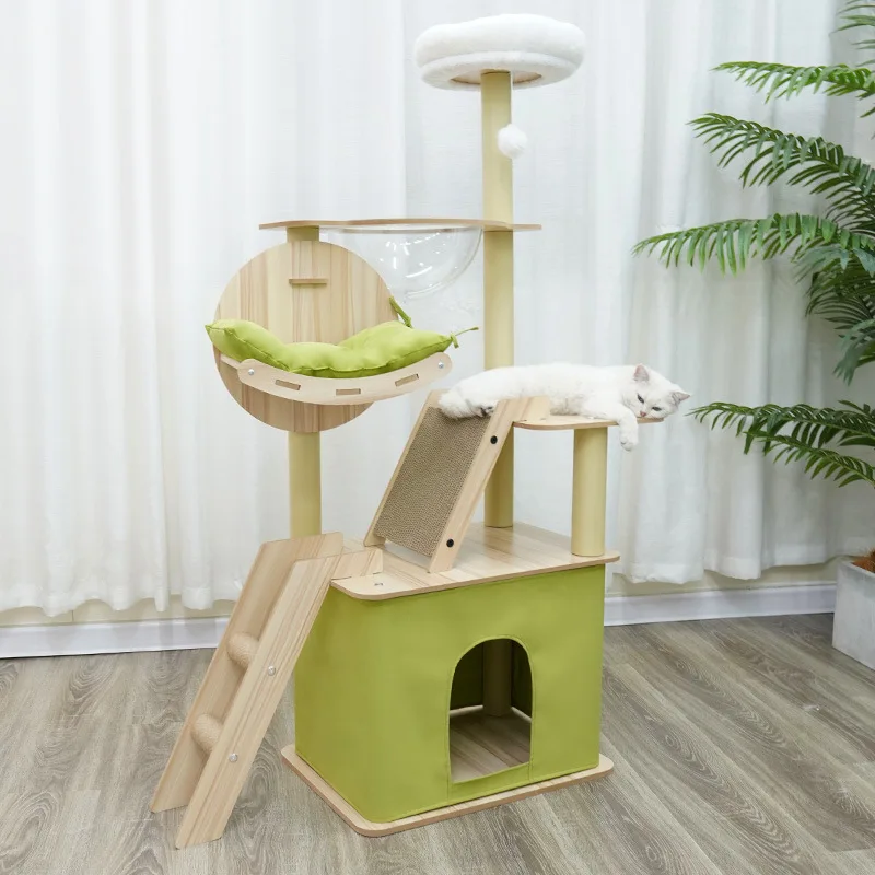 Avocado green cat climbing frame cat kennel pet supplies