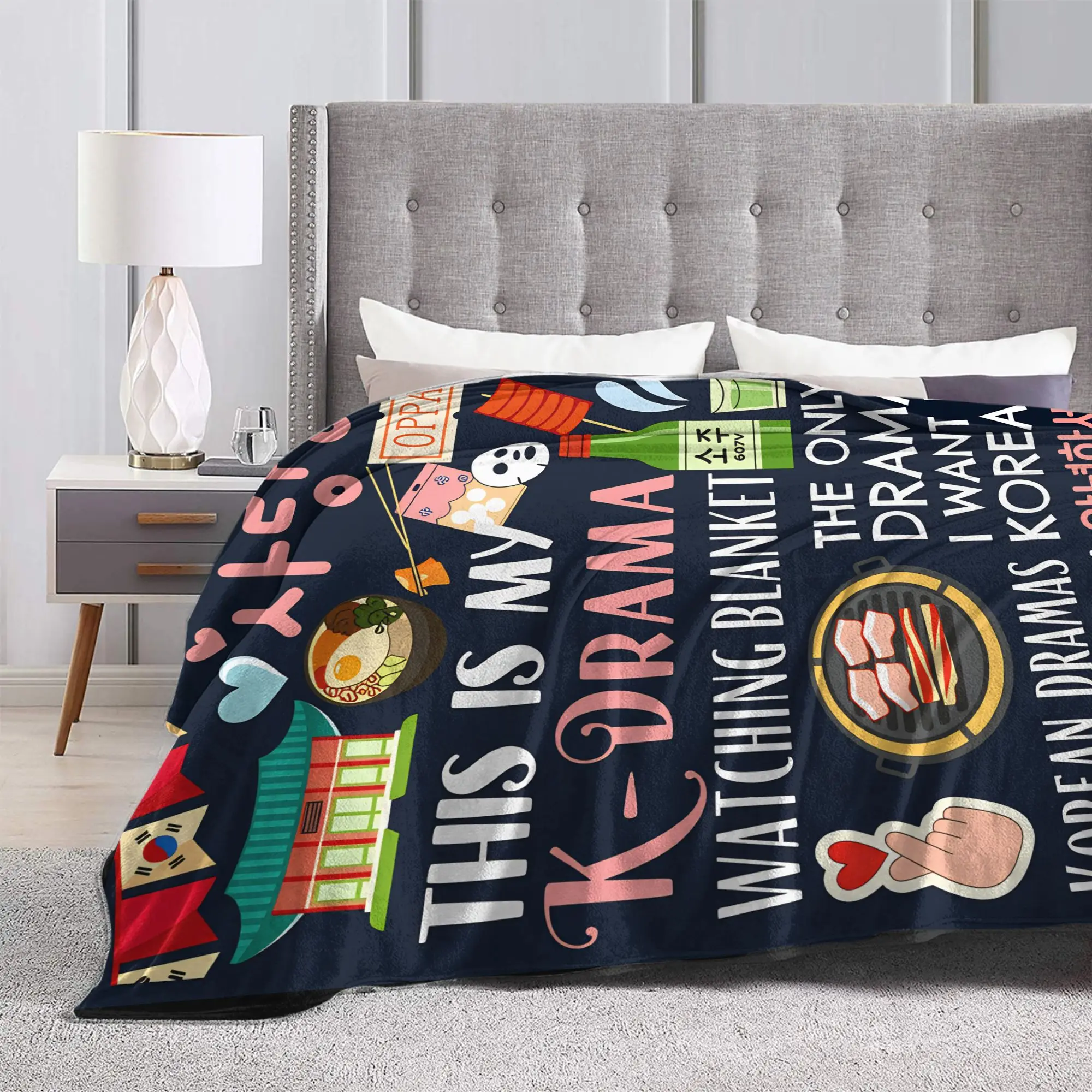 K-Drama K Pop Coreano Coperte Super Calde Ragazze Ragazzi Peluche Coperta da tiro Moda Divano Letto Copriletto in flanella Copridivano