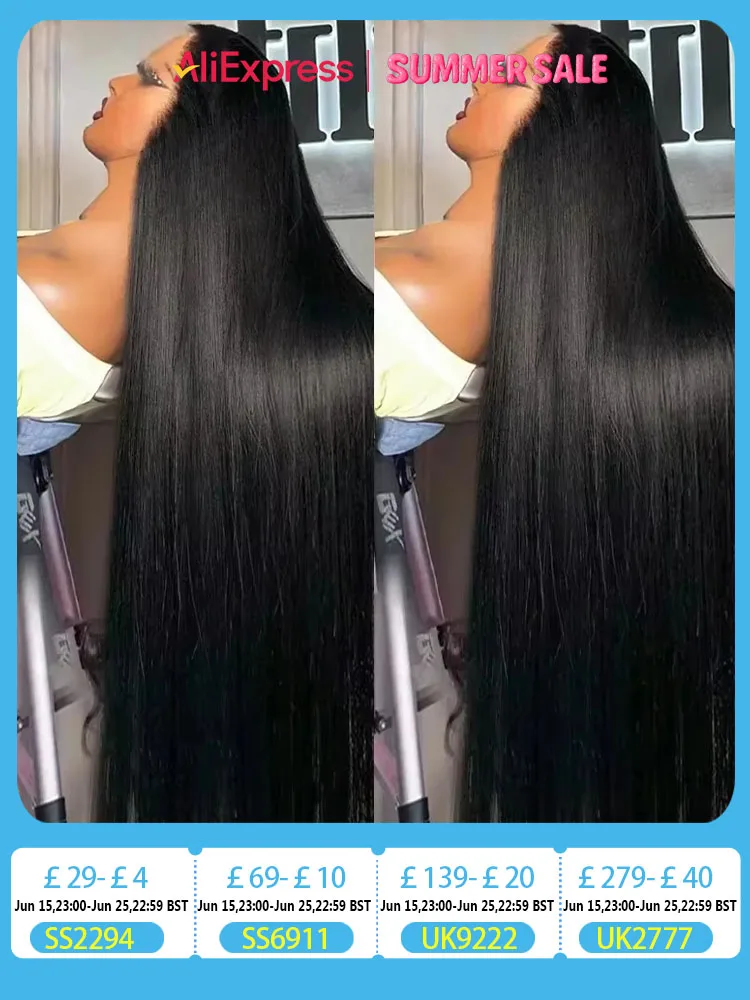 30 40 Inch Lace Frontal Wigs Human Hair Bone Straight 13x6 13x4 HD Lace Frontal Wig 6x6 Closure Glueless Wig Remy For Women 200% image 2