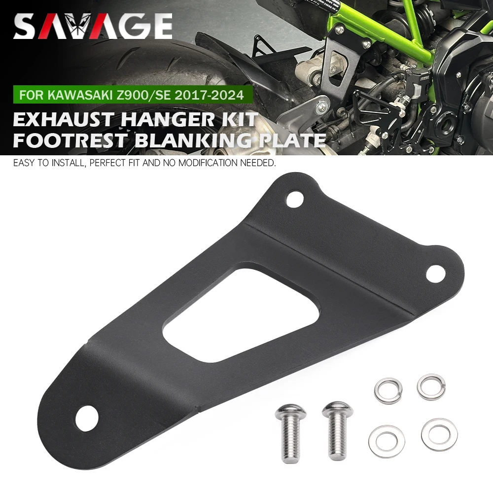 

Motorcycle Exhaust Bracket Hanger For KAWASAKI Z900/SE Z900SE 2017-2024 ZR900 Rear Footrest Foot Peg Blanking Plate Holder Z 900