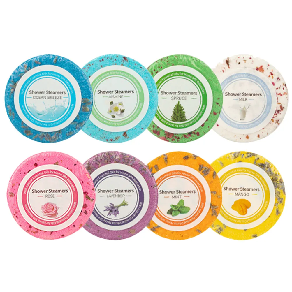 

8Pcs Aroma Bath Tablets Sea Salt Bubble Shower Steamers Home Bath Supplies Aromatherapy Fragrance Drops