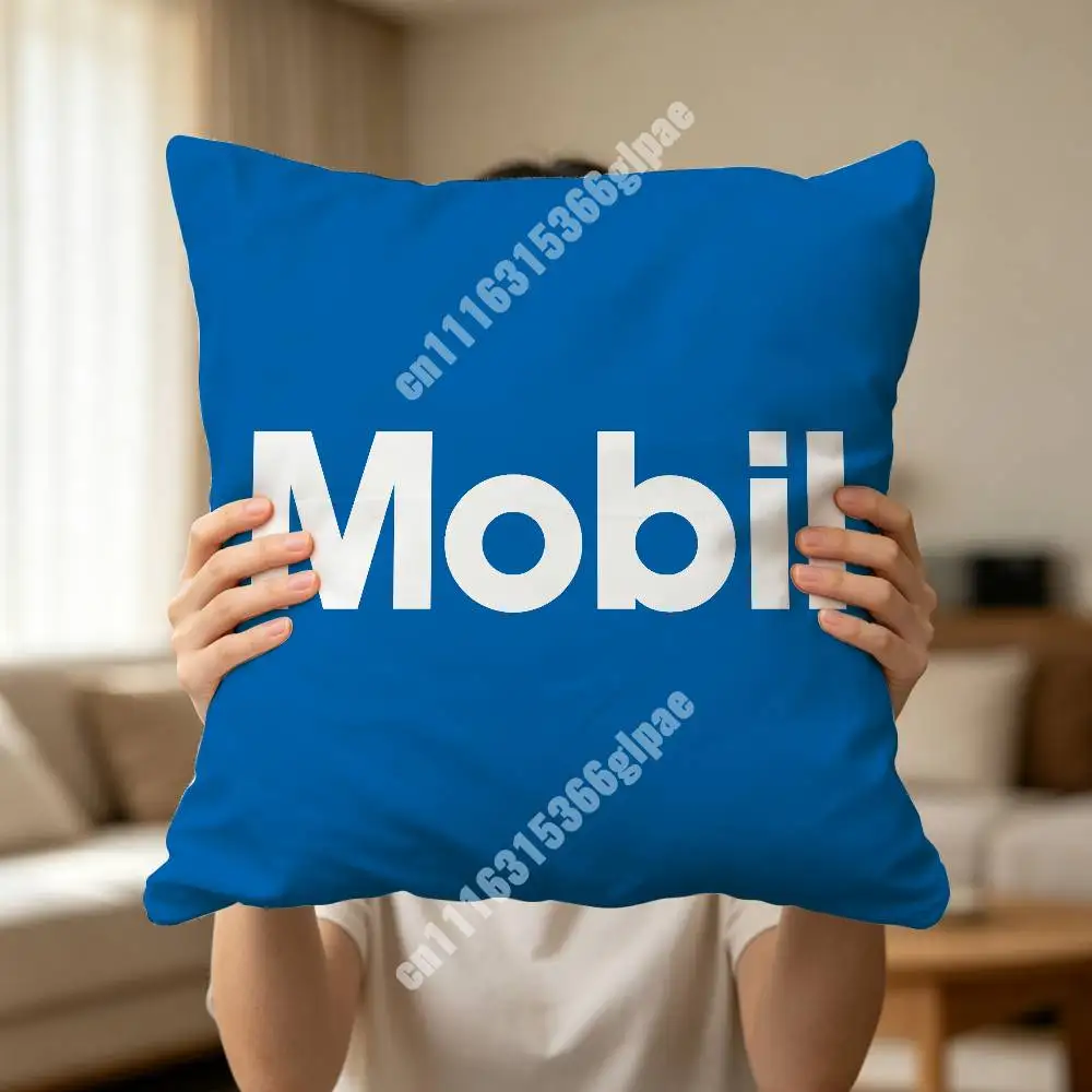 M-MobilExxon G-Gazprom Oil Gas Corporation Printed Pillow Cover Sofa Couch Bedroom Cinema Home Theater Decoration